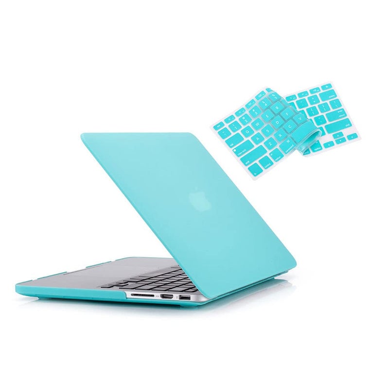 RUBAN for Old MacBook Pro Retina 13 inch (A1502 & A1425 Models) 2015 2014 2013 2012 Release,Plastic Hard Shell Case & Keyboard Cover, Turquoise - Image 1
